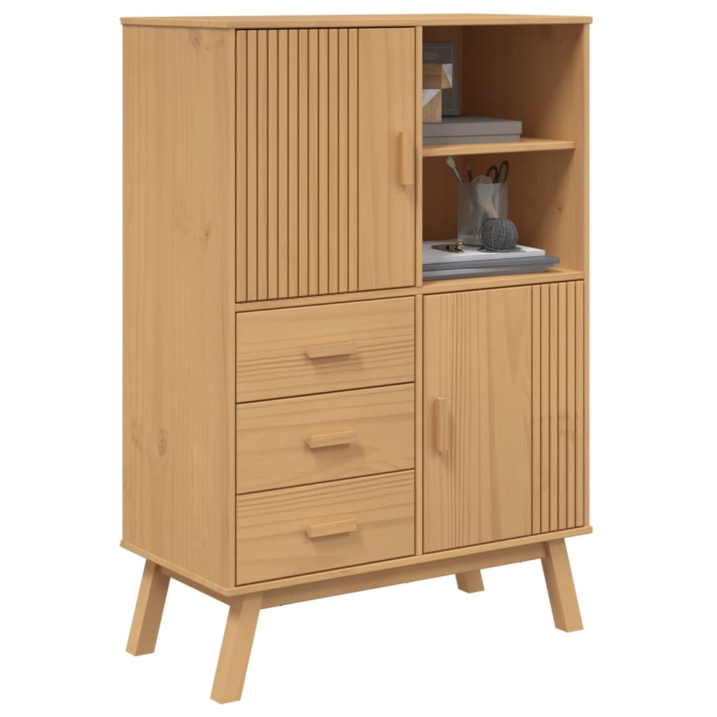 vidaXL Dulap înalt „OLDEN”, maro, 85x43x125 cm, lemn masiv pin vidaXL Dulap înalt „OLDEN”, maro, 85x43x125 cm, lemn masiv pin