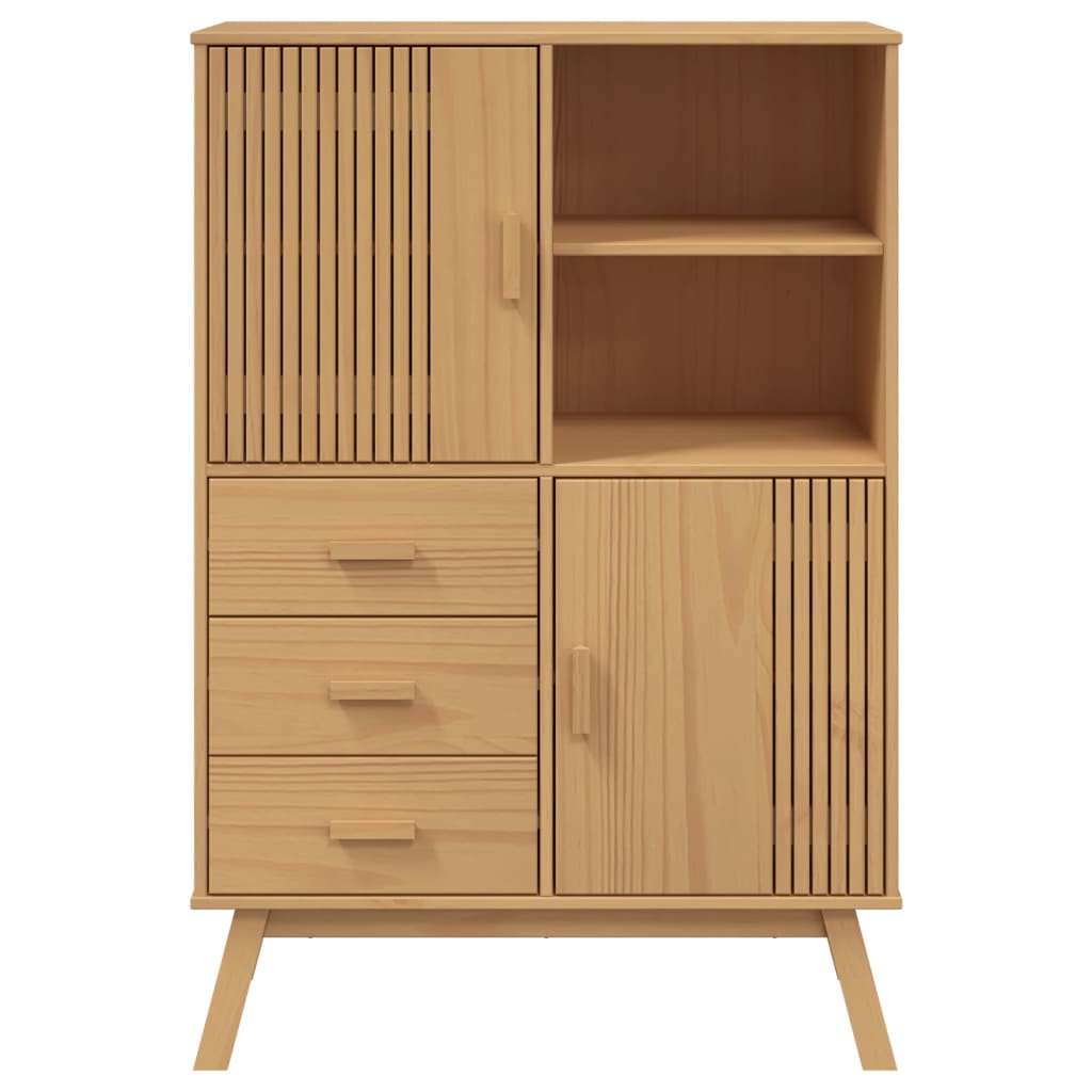vidaXL Dulap înalt „OLDEN”, maro, 85x43x125 cm, lemn masiv pin vidaXL Dulap înalt „OLDEN”, maro, 85x43x125 cm, lemn masiv pin