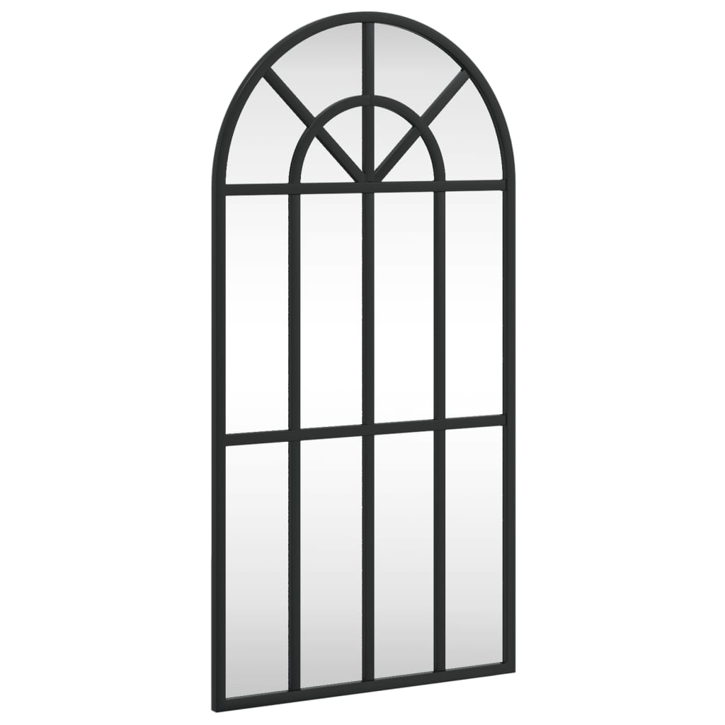 vidaXL Oglindă de perete, negru, 30x60 cm, arcuită, fier vidaXL Oglindă de perete, negru, 30x60 cm, arcuită, fier