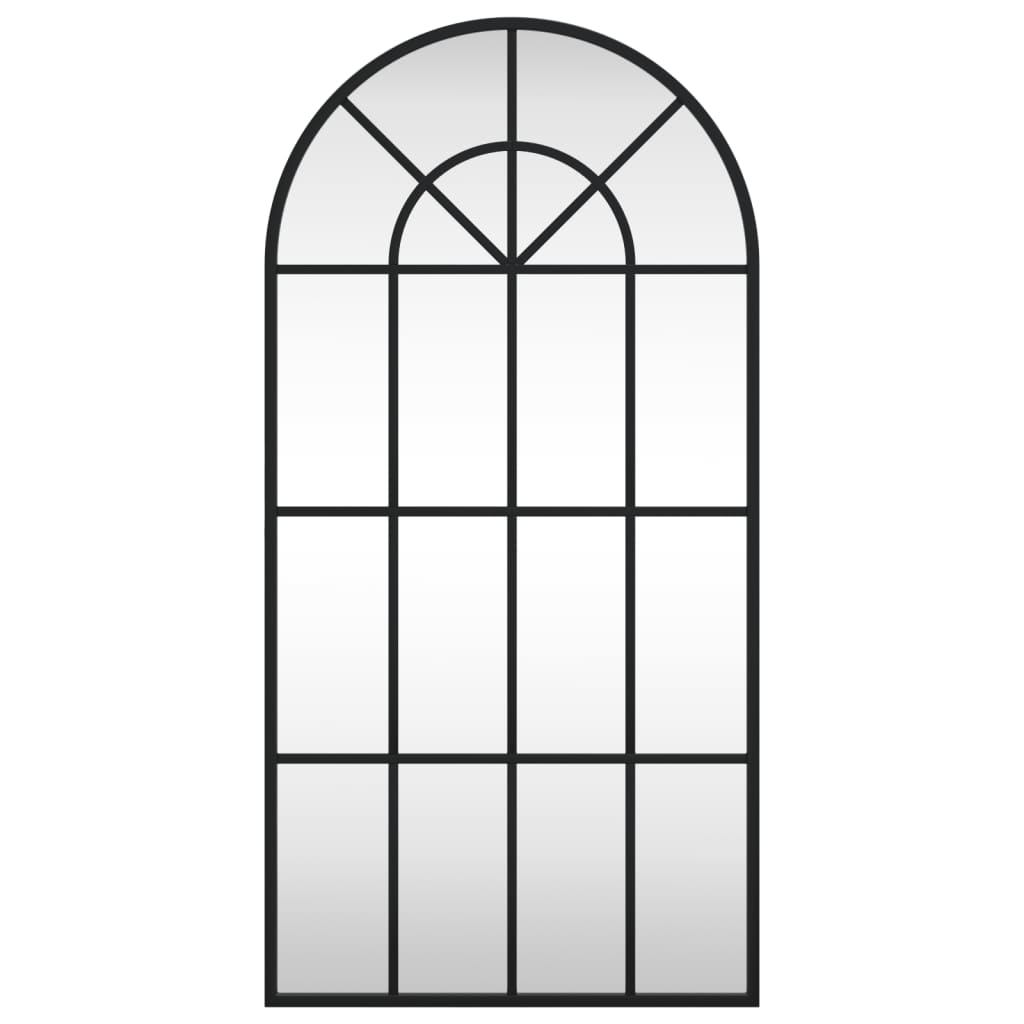 vidaXL Oglindă de perete, negru, 40x80 cm, arcuită, fier vidaXL Oglindă de perete, negru, 40x80 cm, arcuită, fier