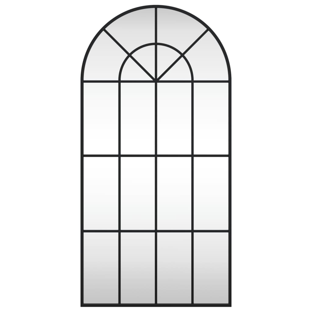 vidaXL Oglindă de perete, negru, 50x100 cm, arcuită, fier vidaXL Oglindă de perete, negru, 50x100 cm, arcuită, fier