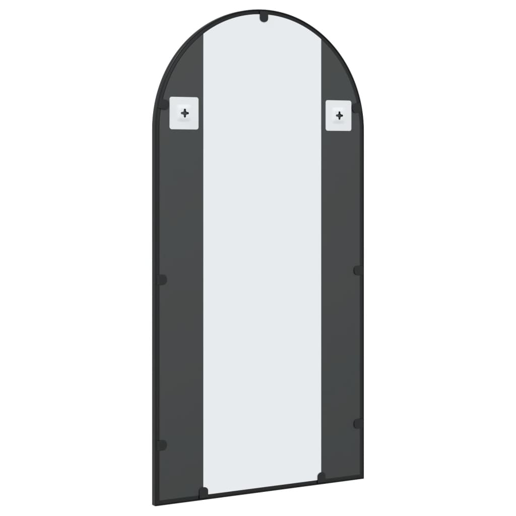 vidaXL Oglindă de perete, negru, 50x100 cm, arcuită, fier vidaXL Oglindă de perete, negru, 50x100 cm, arcuită, fier
