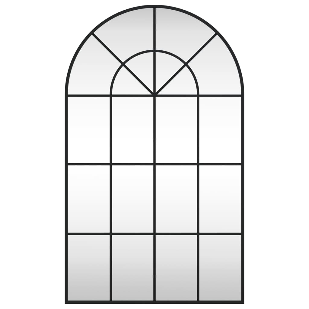 vidaXL Oglindă de perete, negru, 60x100 cm, arcuită, fier vidaXL Oglindă de perete, negru, 60x100 cm, arcuită, fier