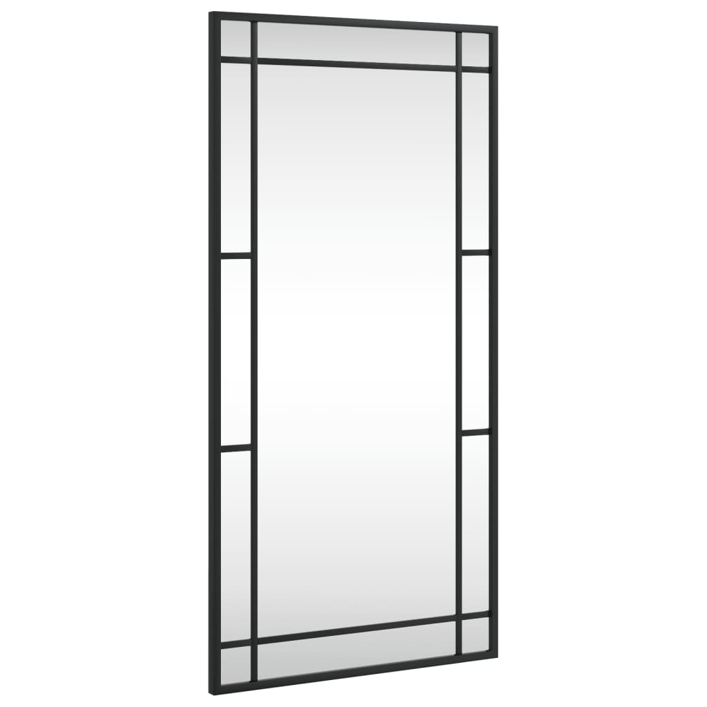vidaXL Oglindă de perete, negru, 40x80 cm, dreptunghiulară, fier vidaXL Oglindă de perete, negru, 40x80 cm, dreptunghiulară, fier