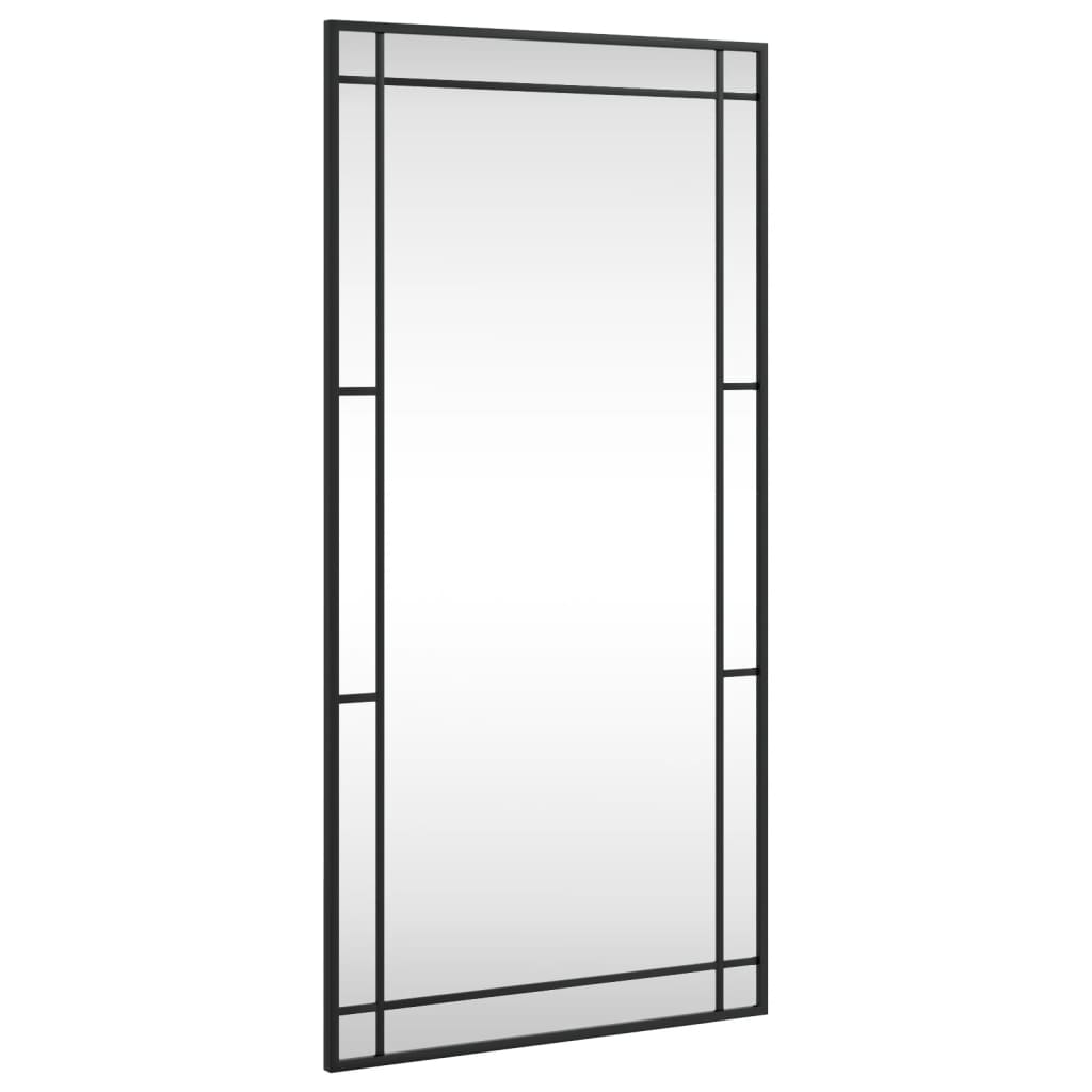 vidaXL Oglindă de perete, negru, 50x100 cm, dreptunghiulară, fier vidaXL Oglindă de perete, negru, 50x100 cm, dreptunghiulară, fier