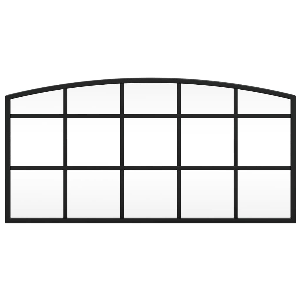 vidaXL Oglindă de perete, negru, 60x30 cm, arcuită, fier vidaXL Oglindă de perete, negru, 60x30 cm, arcuită, fier