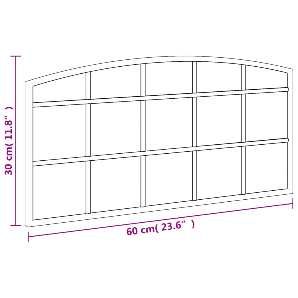 vidaXL Oglindă de perete, negru, 60x30 cm, arcuită, fier vidaXL Oglindă de perete, negru, 60x30 cm, arcuită, fier