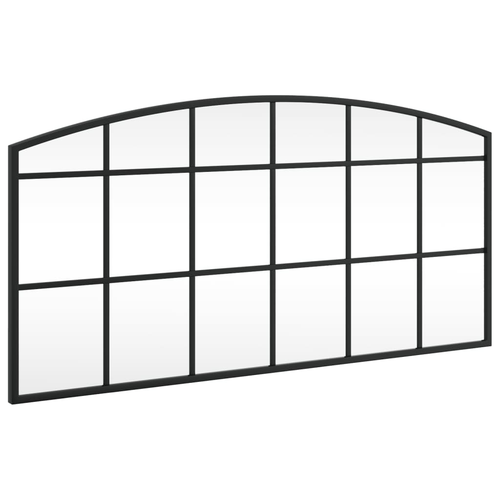 vidaXL Oglindă de perete, negru, 80x40 cm, arcuită, fier vidaXL Oglindă de perete, negru, 80x40 cm, arcuită, fier
