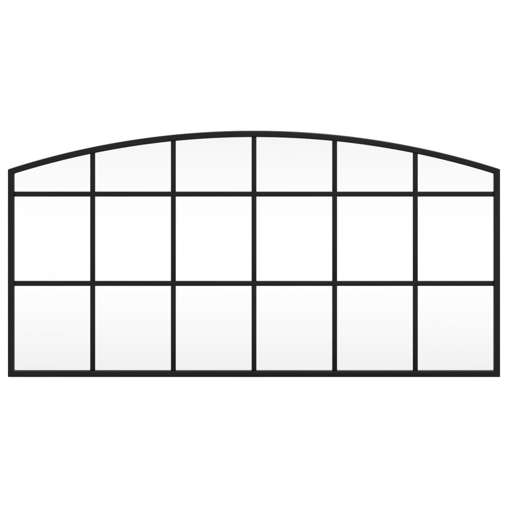 vidaXL Oglindă de perete, negru, 80x40 cm, arcuită, fier vidaXL Oglindă de perete, negru, 80x40 cm, arcuită, fier