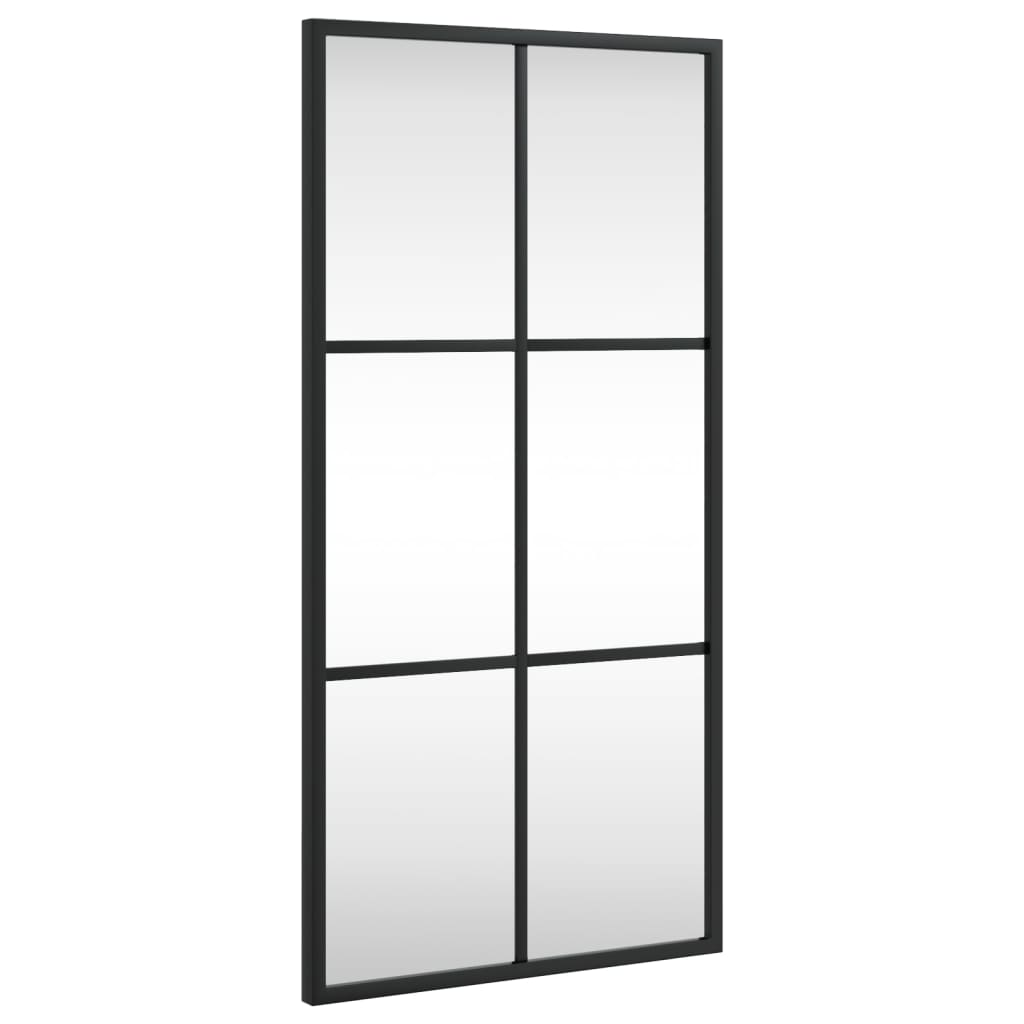 vidaXL Oglindă de perete, negru, 30x60 cm, dreptunghiulară, fier vidaXL Oglindă de perete, negru, 30x60 cm, dreptunghiulară, fier