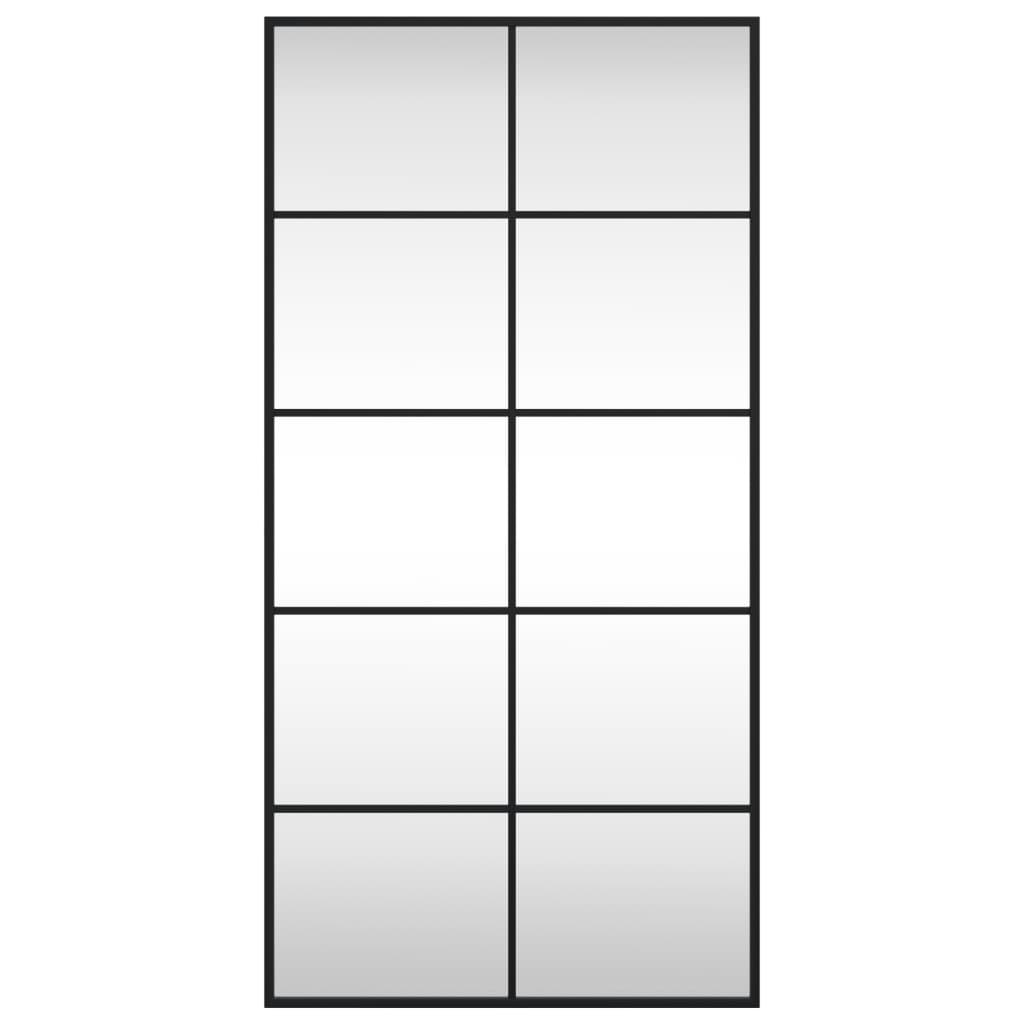vidaXL Oglindă de perete, negru, 50x100 cm, dreptunghiulară, fier vidaXL Oglindă de perete, negru, 50x100 cm, dreptunghiulară, fier