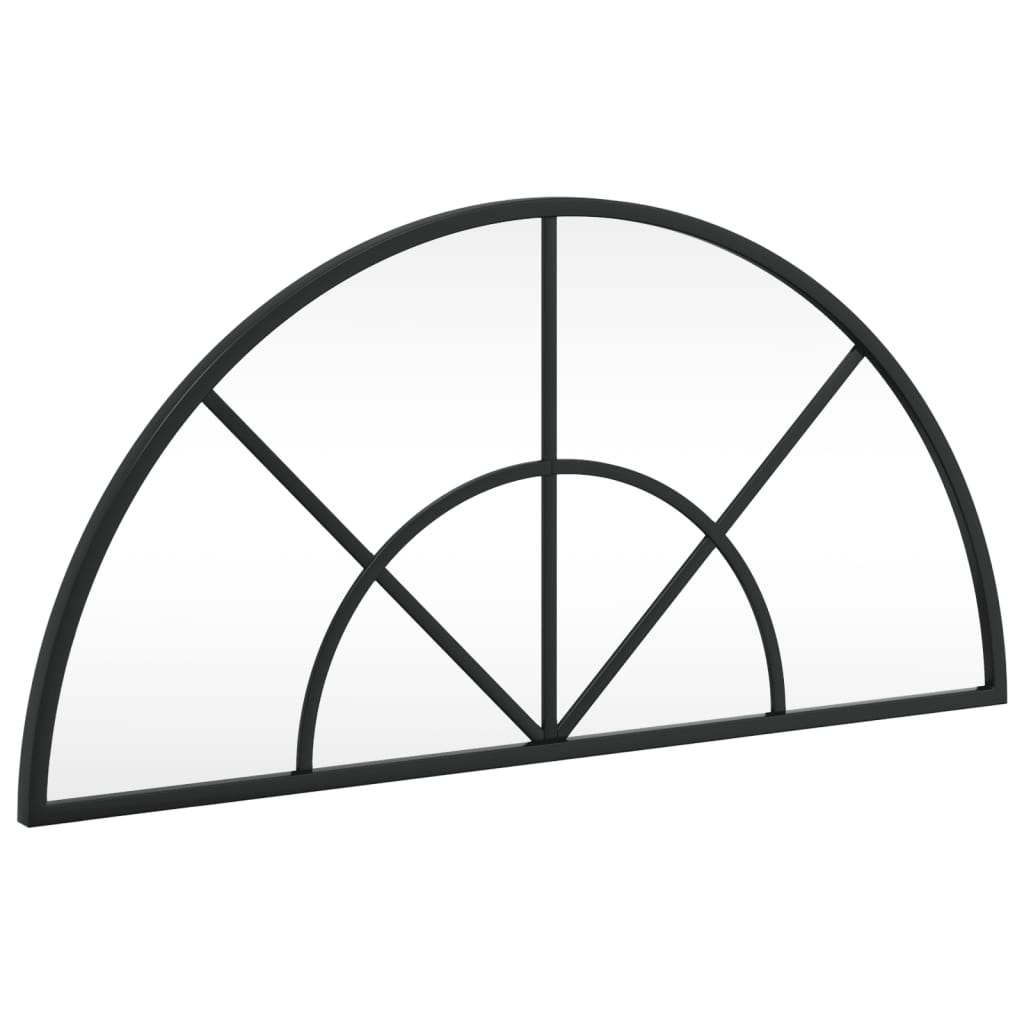 vidaXL Oglindă de perete, negru, 60x30 cm, arcuită, fier vidaXL Oglindă de perete, negru, 60x30 cm, arcuită, fier