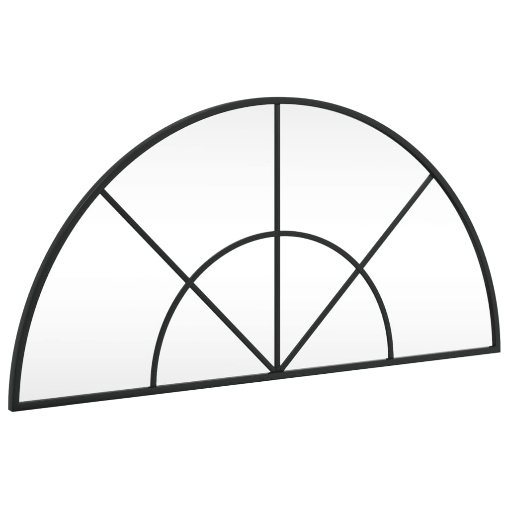 vidaXL Oglindă de perete, negru, 80x40 cm, arcuită, fier vidaXL Oglindă de perete, negru, 80x40 cm, arcuită, fier