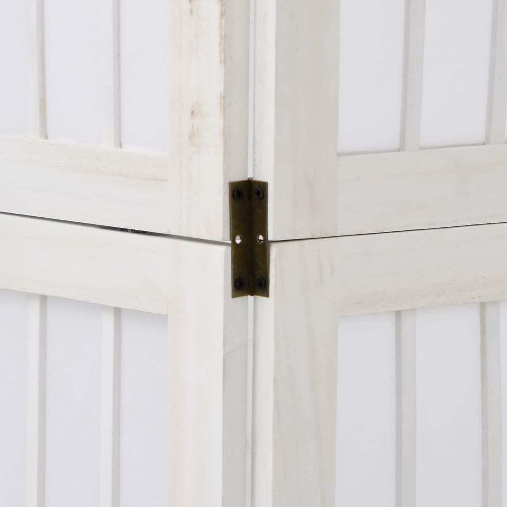 vidaXL Paravan cameră 3 panouri, alb, lemn masiv paulownia