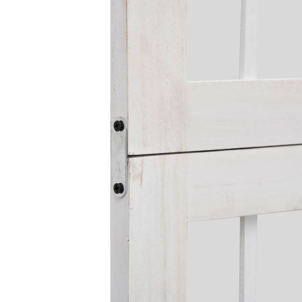 vidaXL Paravan cameră 4 panouri, alb, lemn masiv paulownia