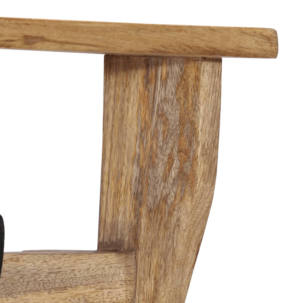 vidaXL Cuier de haine montat pe perete cu 4 cârlige, lemn masiv mango