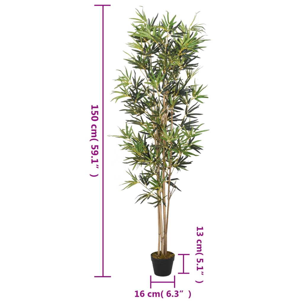 vidaXL Arbore din bambus artificial 828 de frunze 150 cm verde vidaXL Arbore din bambus artificial 828 de frunze 150 cm verde