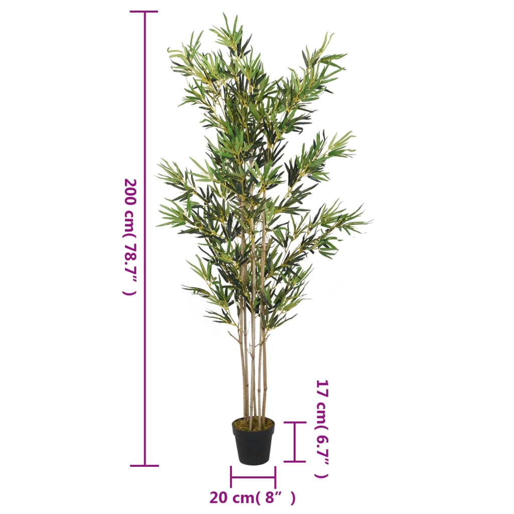 vidaXL Arbore din bambus artificial 1380 de frunze 200 cm verde vidaXL Arbore din bambus artificial 1380 de frunze 200 cm verde