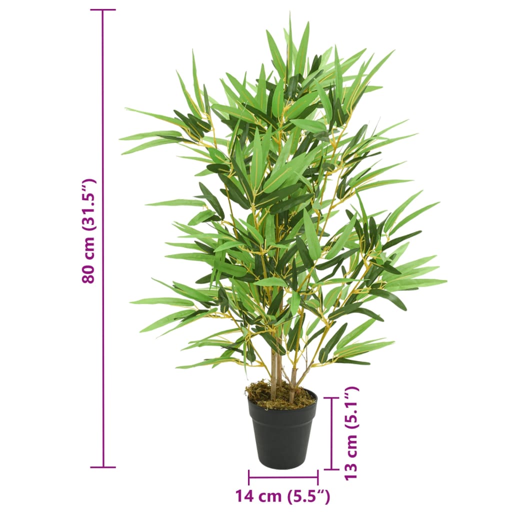 vidaXL Arbore din bambus artificial 368 de frunze 80 cm verde vidaXL Arbore din bambus artificial 368 de frunze 80 cm verde