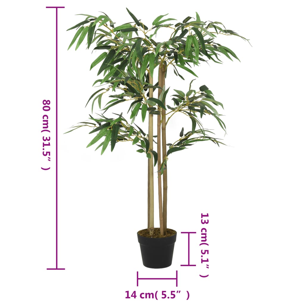 vidaXL Arbore din bambus artificial 380 de frunze 80 cm verde vidaXL Arbore din bambus artificial 380 de frunze 80 cm verde