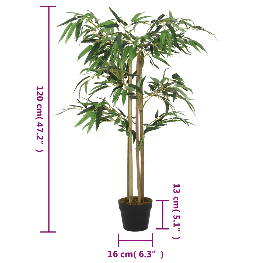 vidaXL Arbore din bambus artificial 760 de frunze 120 cm verde