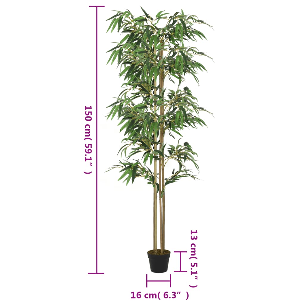 vidaXL Arbore din bambus artificial 988 de frunze 150 cm verde vidaXL Arbore din bambus artificial 988 de frunze 150 cm verde