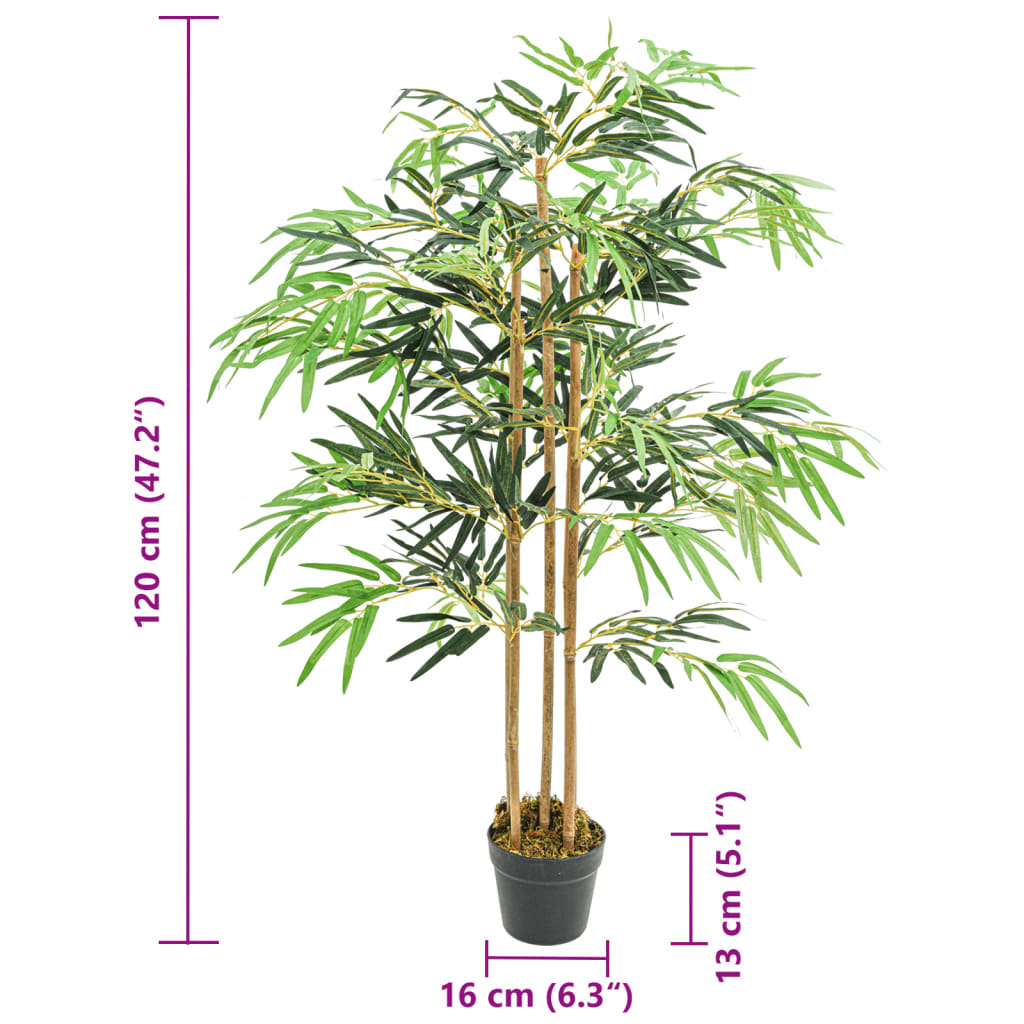 vidaXL Arbore din bambus artificial 730 de frunze 120 cm verde