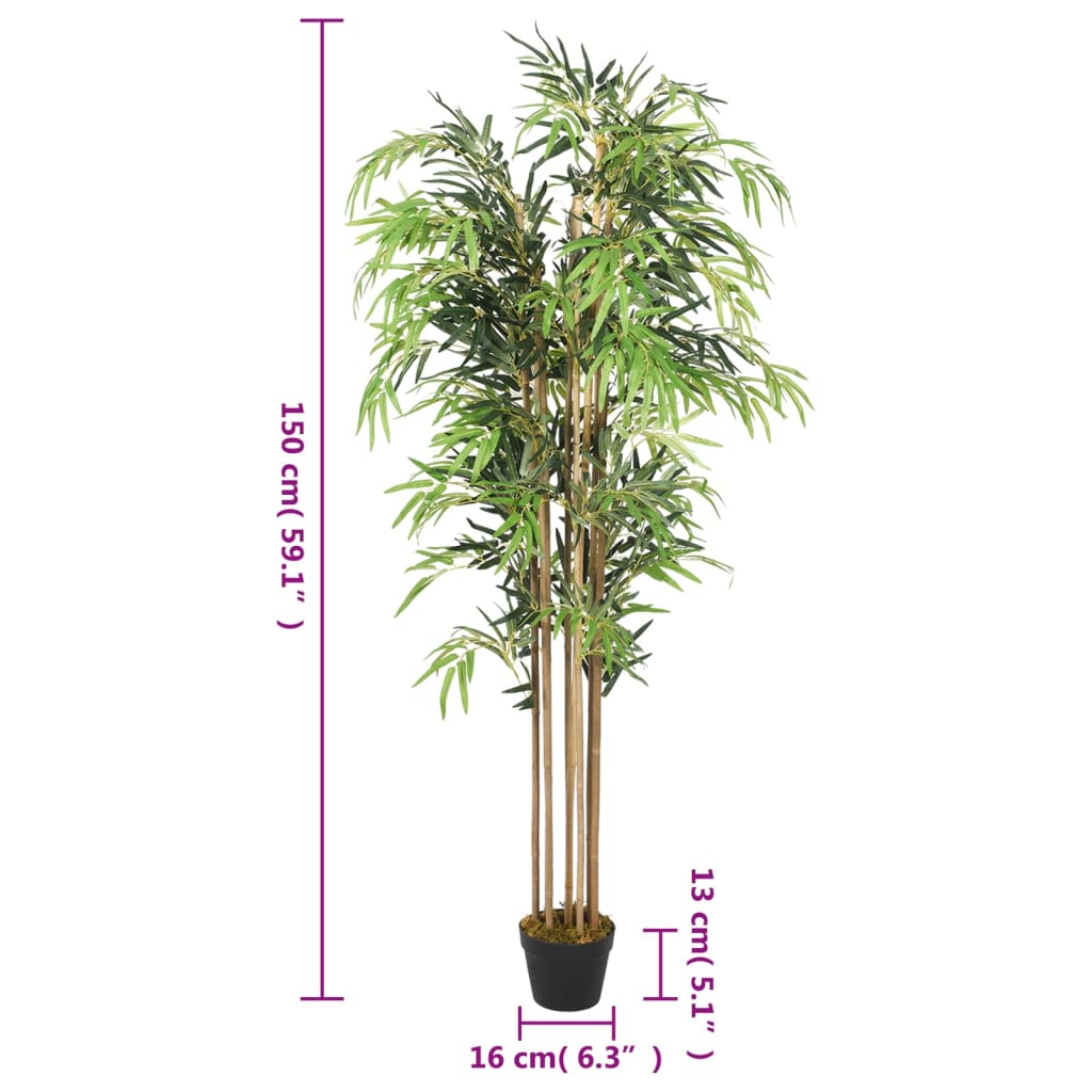 vidaXL Arbore din bambus artificial 1095 de frunze 150 cm verde vidaXL Arbore din bambus artificial 1095 de frunze 150 cm verde