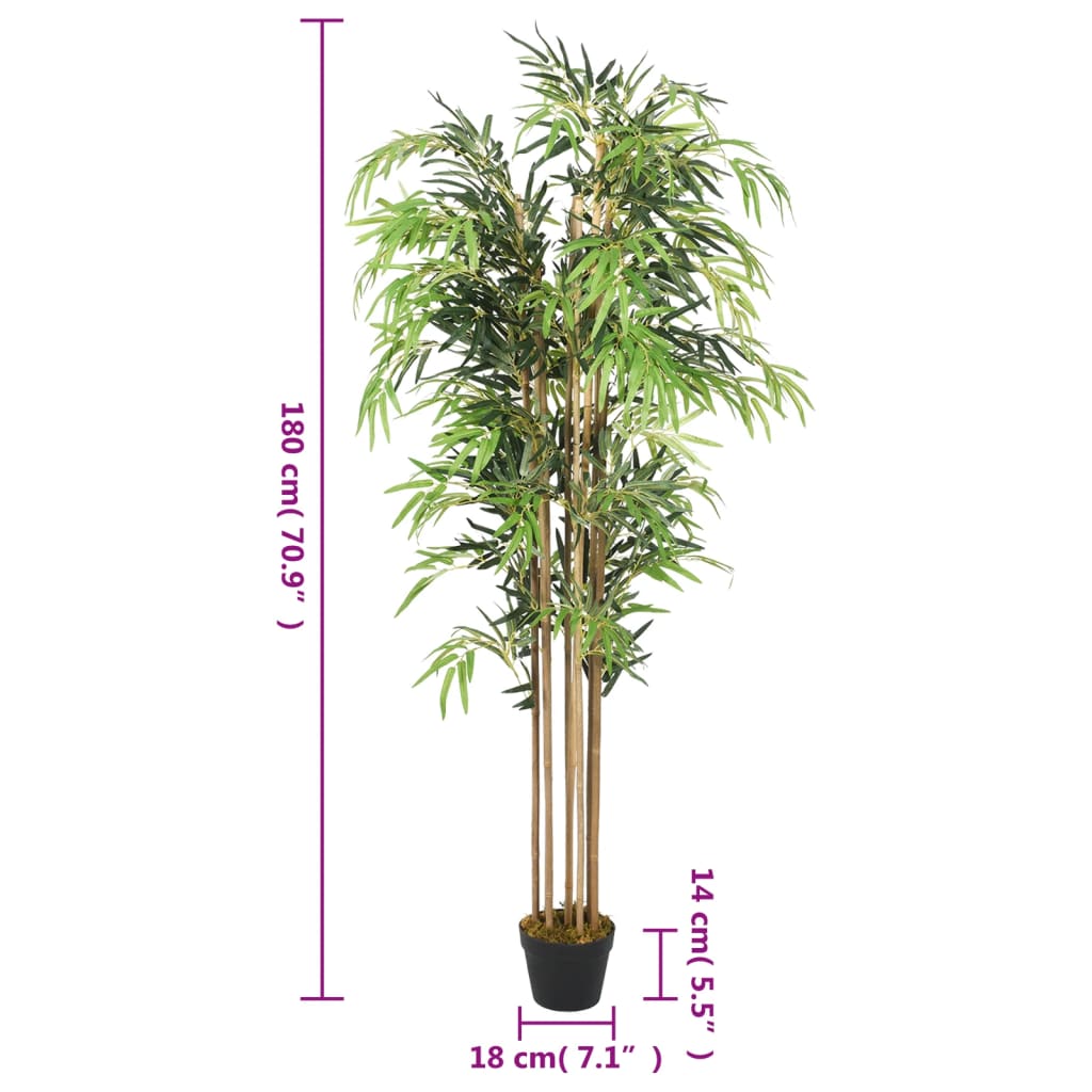 vidaXL Arbore din bambus artificial 1605 de frunze 180 cm verde vidaXL Arbore din bambus artificial 1605 de frunze 180 cm verde