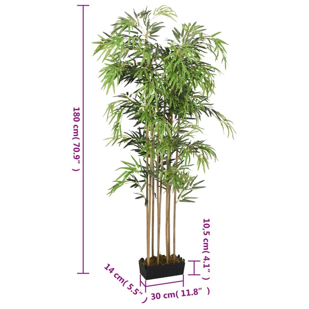 vidaXL Arbore din bambus artificial 1605 de frunze 180 cm verde vidaXL Arbore din bambus artificial 1605 de frunze 180 cm verde