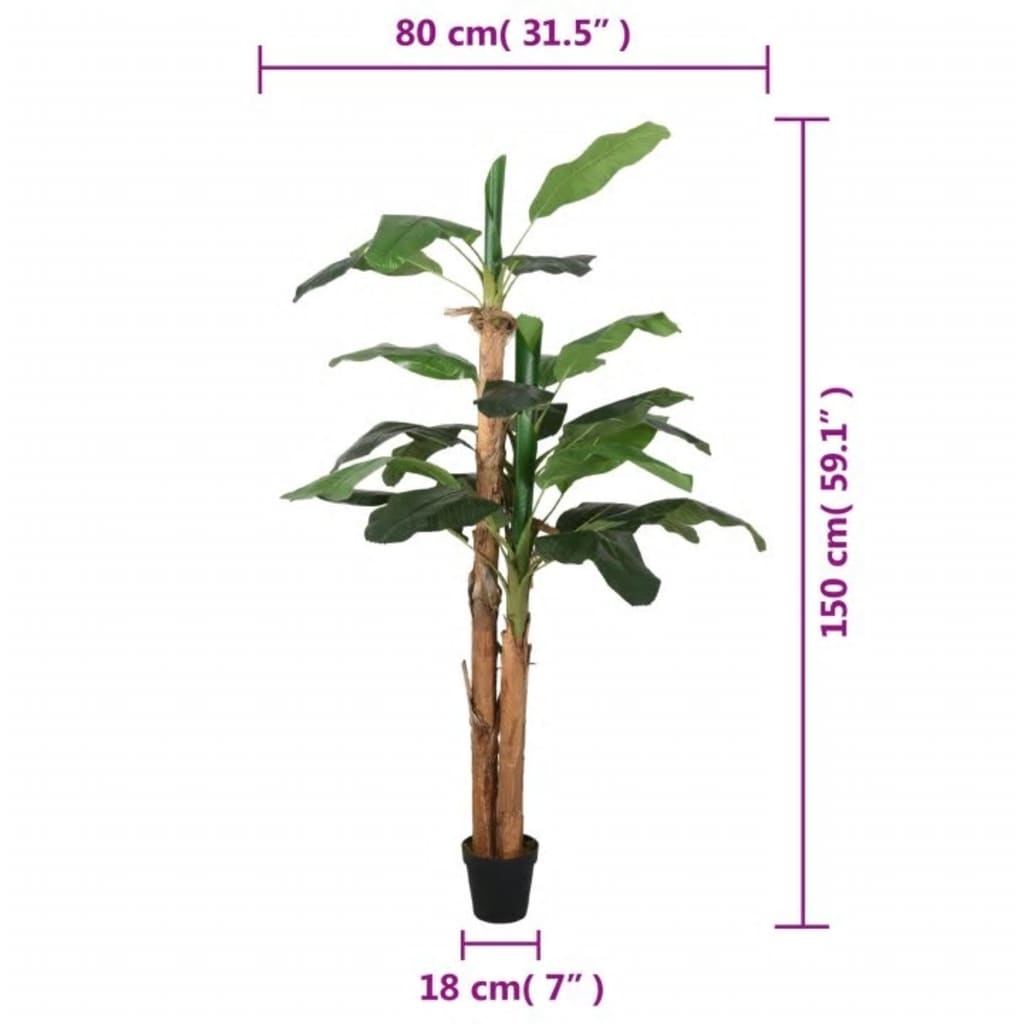 vidaXL Bananier artificial 18 frunze 150 cm verde vidaXL Bananier artificial 18 frunze 150 cm verde
