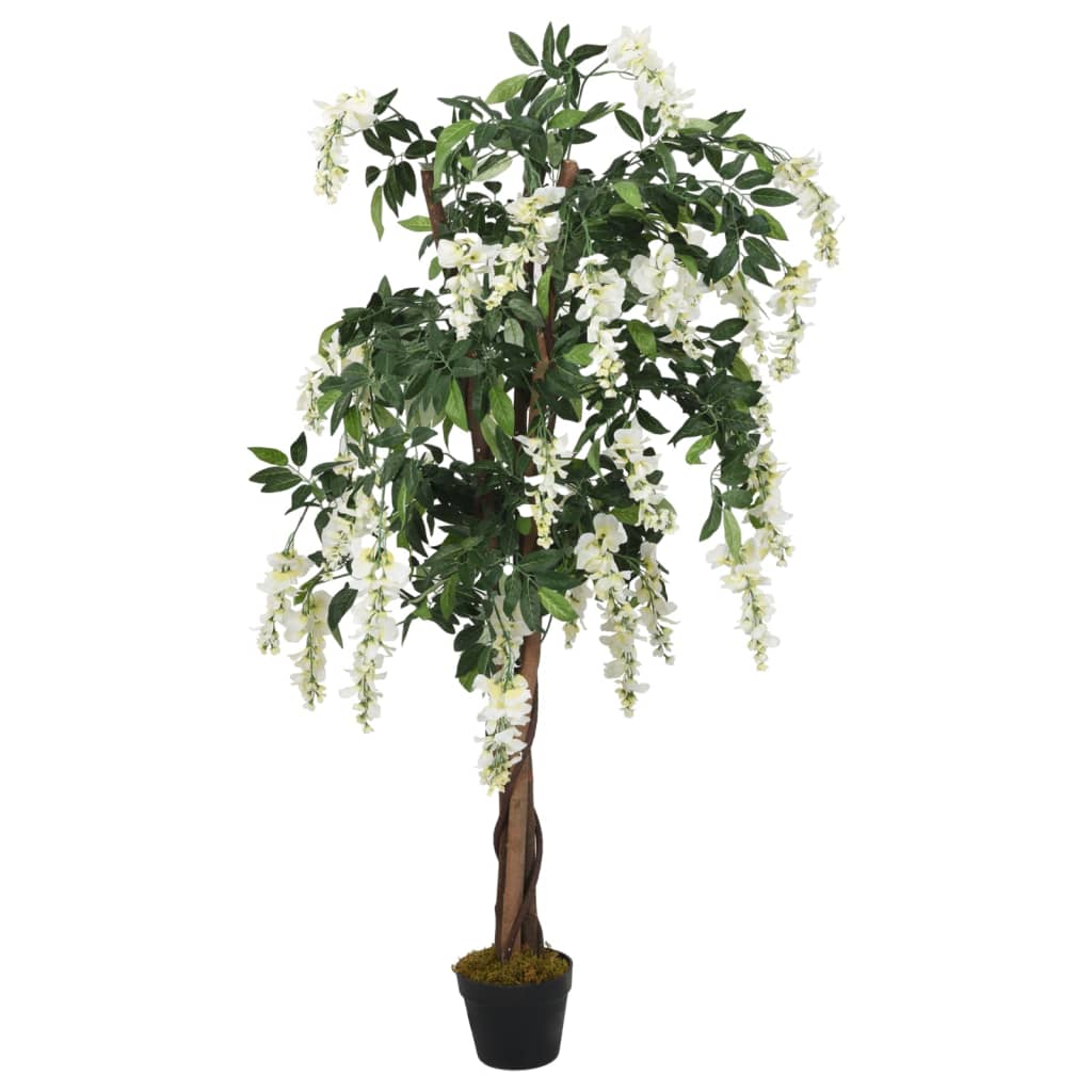 vidaXL Arbore artificial wisteria 560 frunze 80 cm verde și alb vidaXL Arbore artificial wisteria 560 frunze 80 cm verde și alb