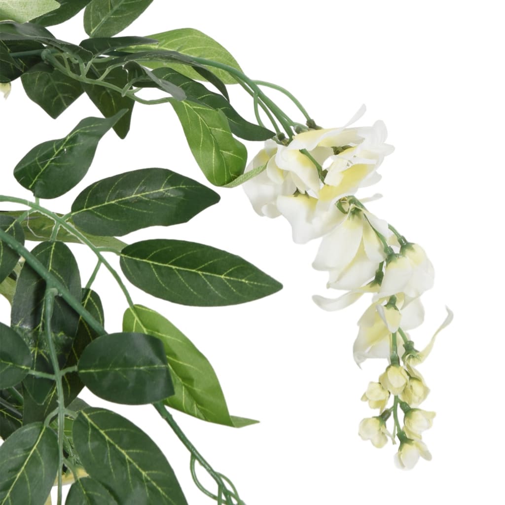 vidaXL Arbore artificial wisteria 840 frunze 120 cm verde și alb vidaXL Arbore artificial wisteria 840 frunze 120 cm verde și alb