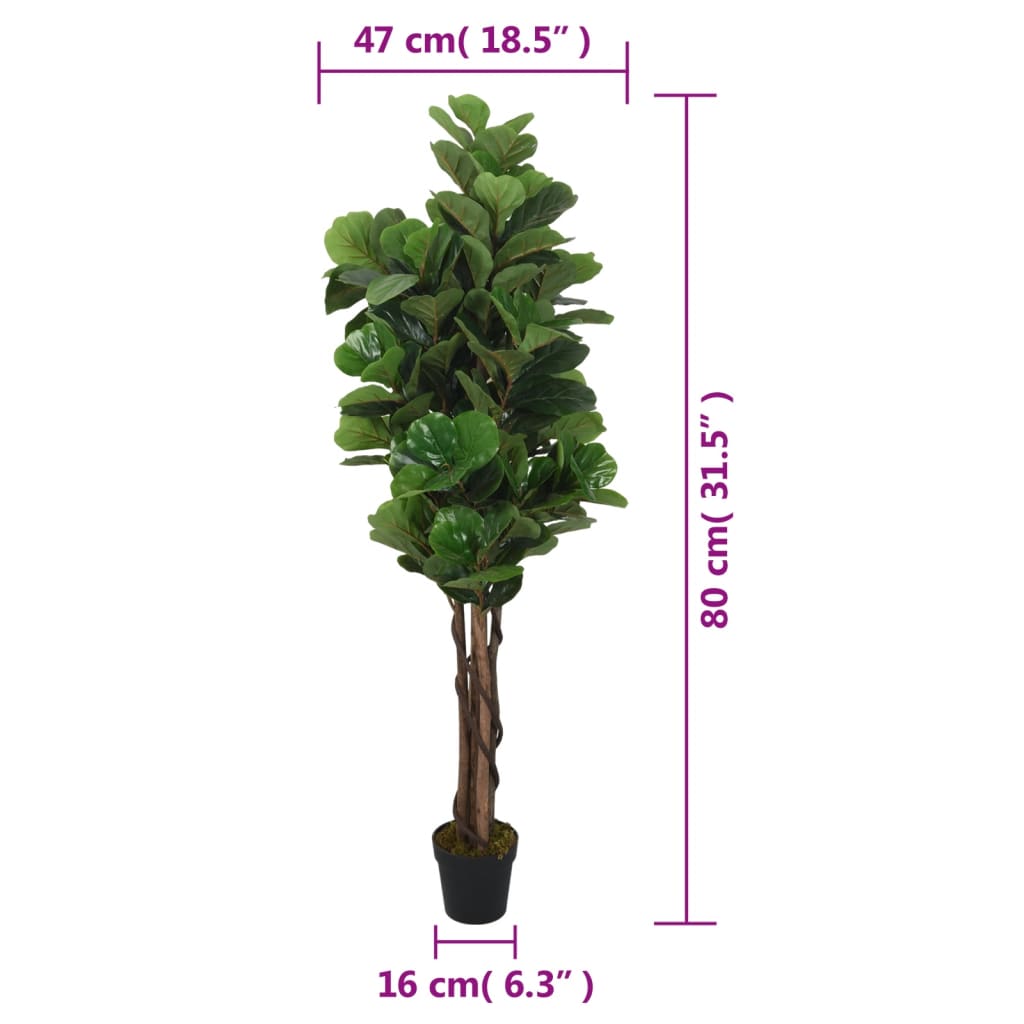 vidaXL Smochin artificial cu frunze 96 de frunze 80 cm verde vidaXL Smochin artificial cu frunze 96 de frunze 80 cm verde