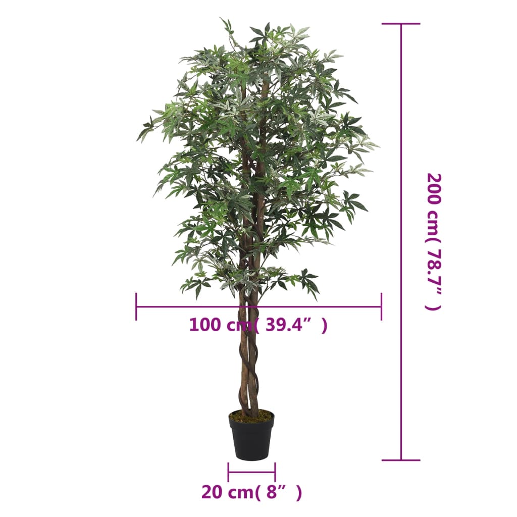 vidaXL Arbore de arțar artificial 756 de frunze 200 cm verde vidaXL Arbore de arțar artificial 756 de frunze 200 cm verde