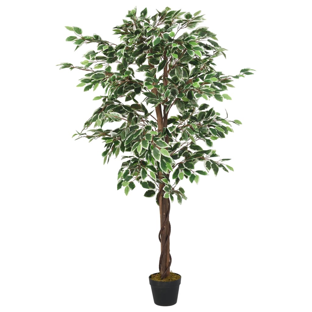 vidaXL Arbore ficus artificial 630 de frunze 120 cm verde vidaXL Arbore ficus artificial 630 de frunze 120 cm verde