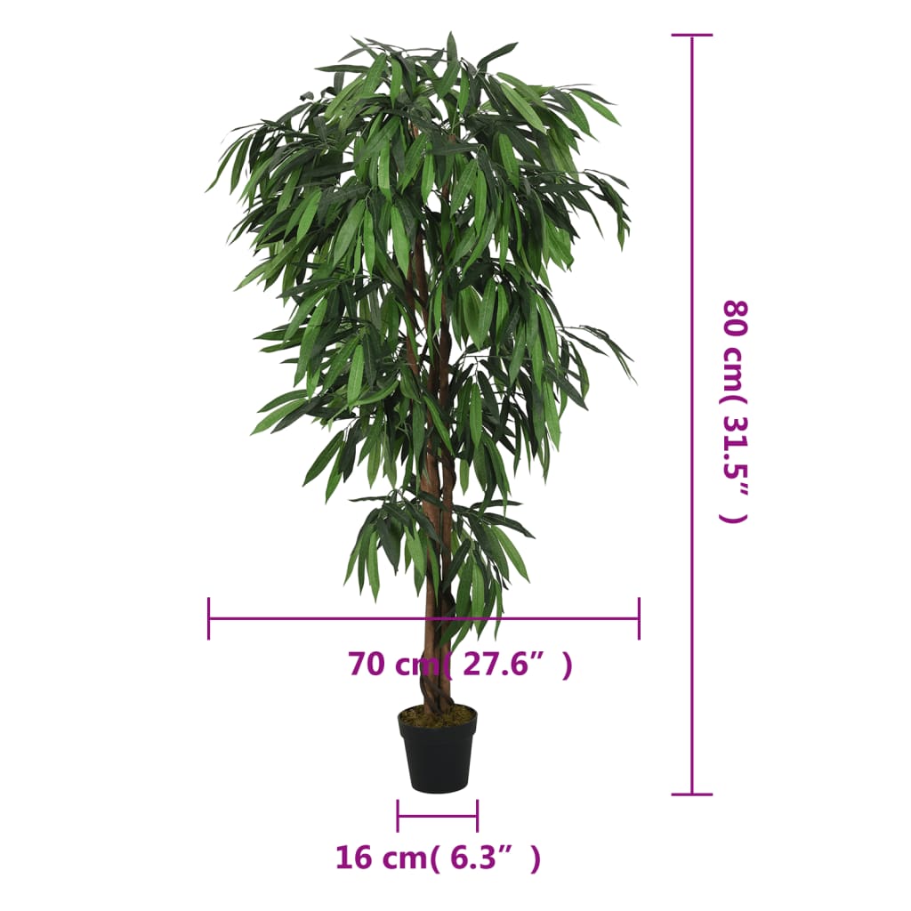 vidaXL Arbore de mango artificial 300 de frunze 80 cm verde vidaXL Arbore de mango artificial 300 de frunze 80 cm verde