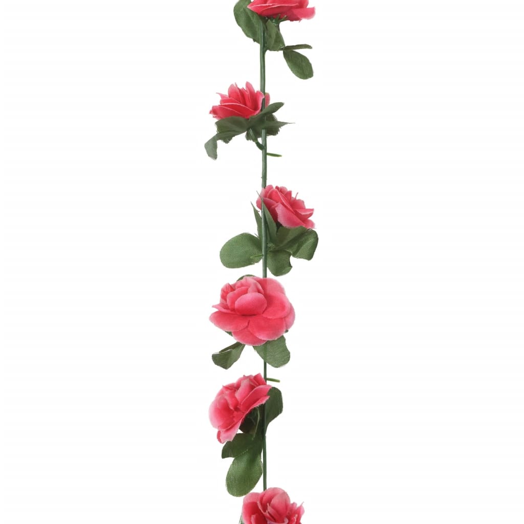 vidaXL Ghirlande de flori de Crăciun, 6 buc., roșu roze, 250 cm vidaXL Ghirlande de flori de Crăciun, 6 buc., roșu roze, 250 cm