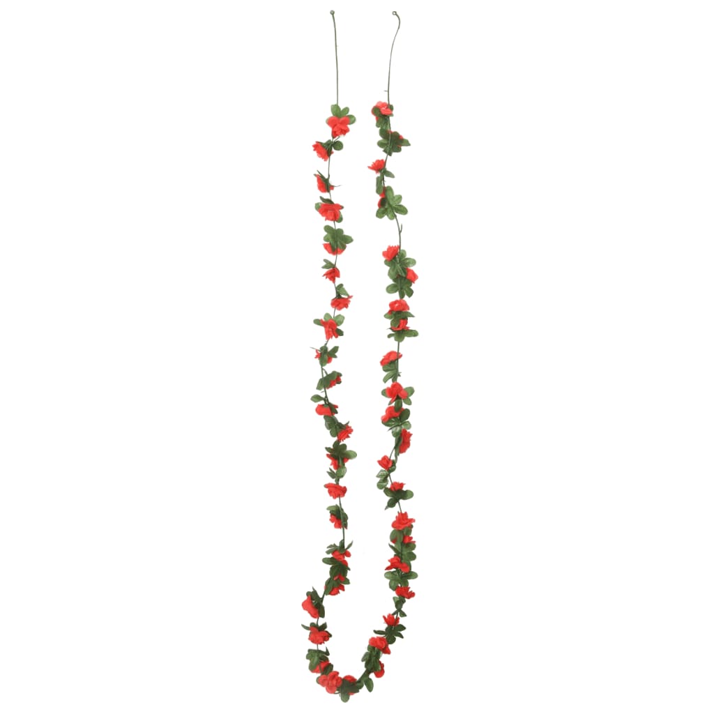 vidaXL Ghirlande de flori de Crăciun, 6 buc., roșu primăvară, 250 cm vidaXL Ghirlande de flori de Crăciun, 6 buc., roșu primăvară, 250 cm