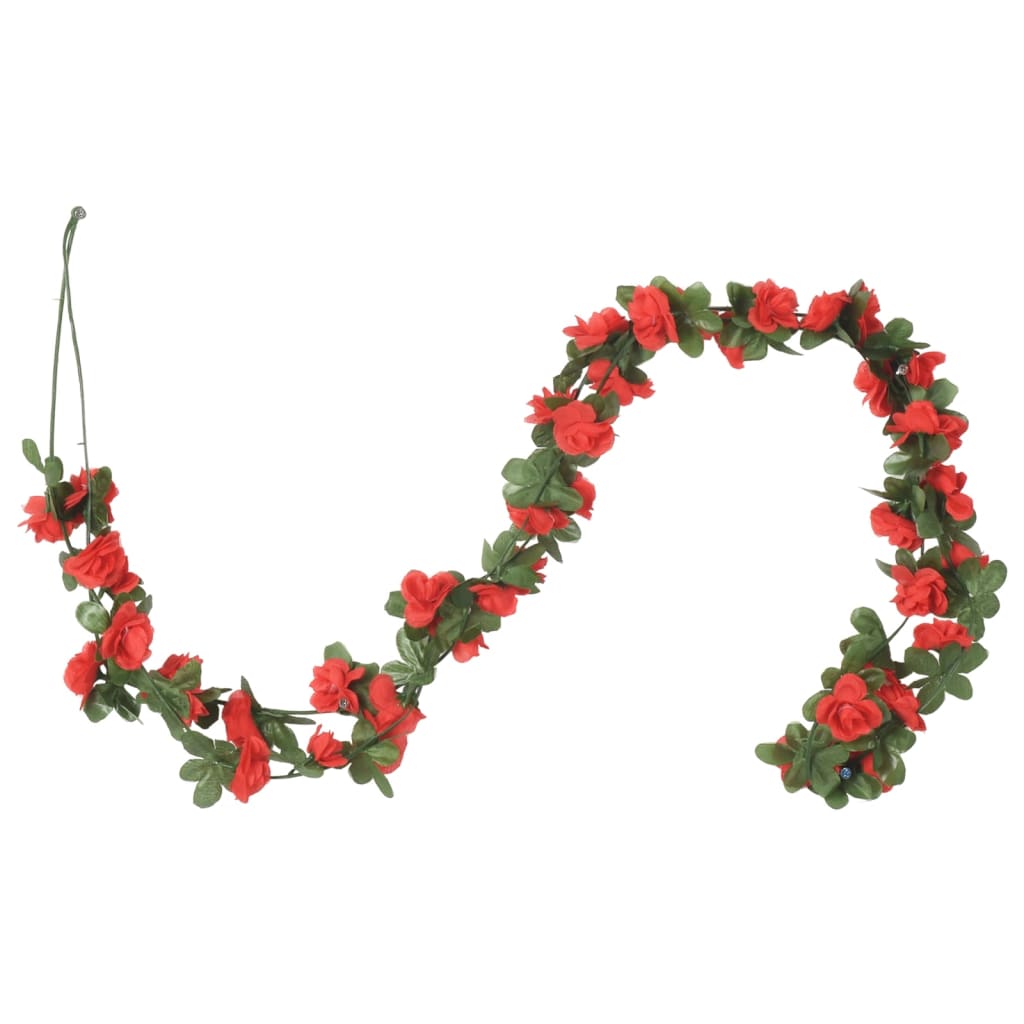 vidaXL Ghirlande de flori de Crăciun, 6 buc., roșu primăvară, 250 cm vidaXL Ghirlande de flori de Crăciun, 6 buc., roșu primăvară, 250 cm