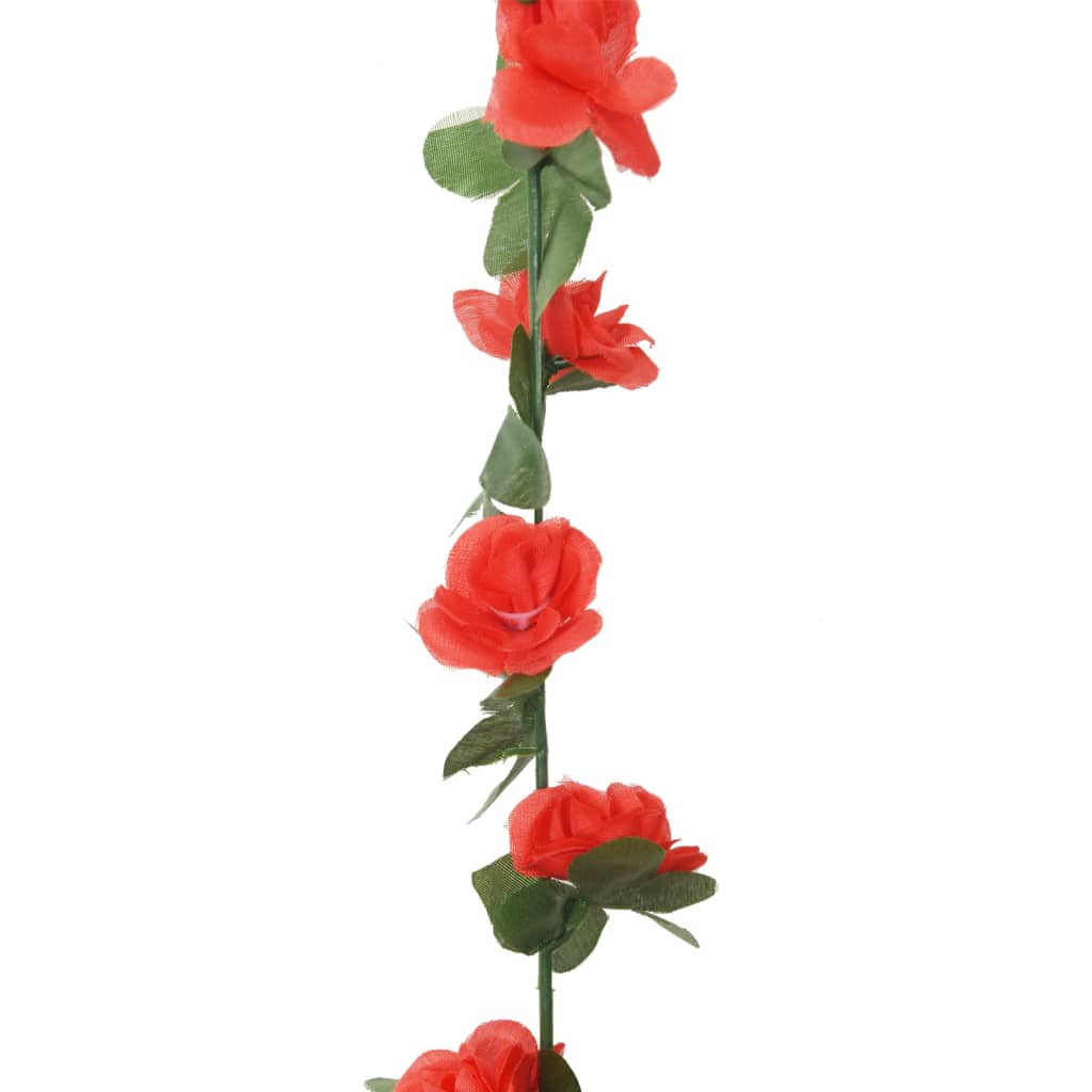 vidaXL Ghirlande de flori de Crăciun, 6 buc., roșu primăvară, 250 cm vidaXL Ghirlande de flori de Crăciun, 6 buc., roșu primăvară, 250 cm