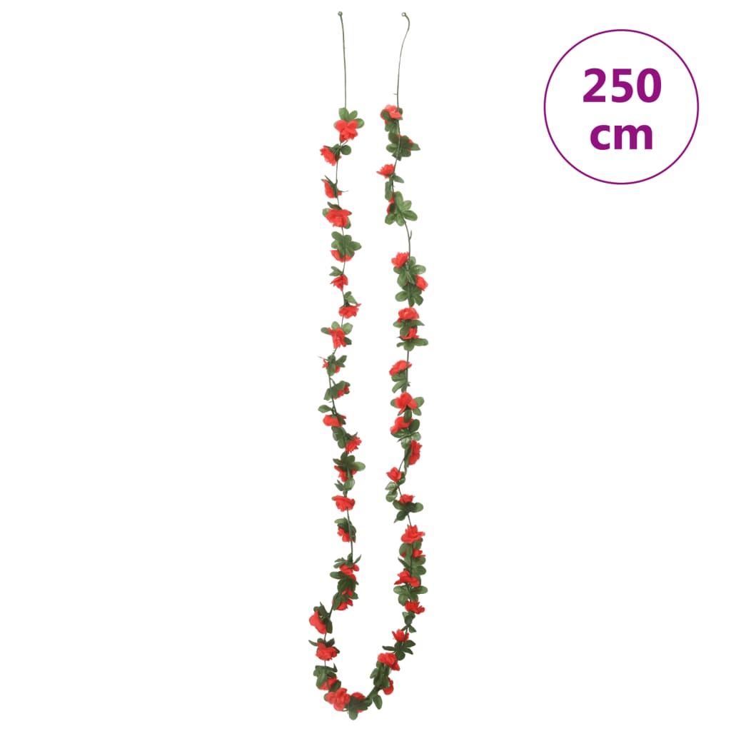 vidaXL Ghirlande de flori de Crăciun, 6 buc., roșu primăvară, 250 cm vidaXL Ghirlande de flori de Crăciun, 6 buc., roșu primăvară, 250 cm