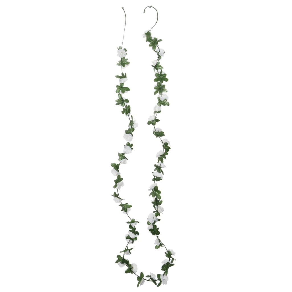 vidaXL Ghirlande de flori de Crăciun, 6 buc., alb de primăvară, 250 cm vidaXL Ghirlande de flori de Crăciun, 6 buc., alb de primăvară, 250 cm