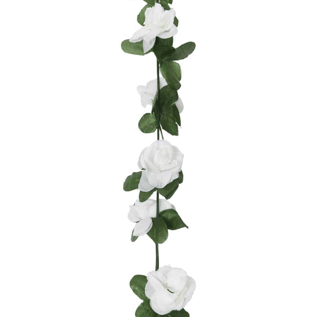 vidaXL Ghirlande de flori de Crăciun, 6 buc., alb de primăvară, 250 cm vidaXL Ghirlande de flori de Crăciun, 6 buc., alb de primăvară, 250 cm