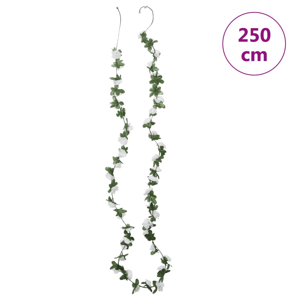 vidaXL Ghirlande de flori de Crăciun, 6 buc., alb de primăvară, 250 cm vidaXL Ghirlande de flori de Crăciun, 6 buc., alb de primăvară, 250 cm
