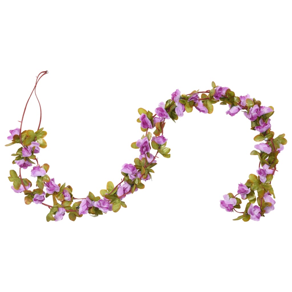 vidaXL Ghirlande de flori de Crăciun, 6 buc., violet deschis, 250 cm vidaXL Ghirlande de flori de Crăciun, 6 buc., violet deschis, 250 cm