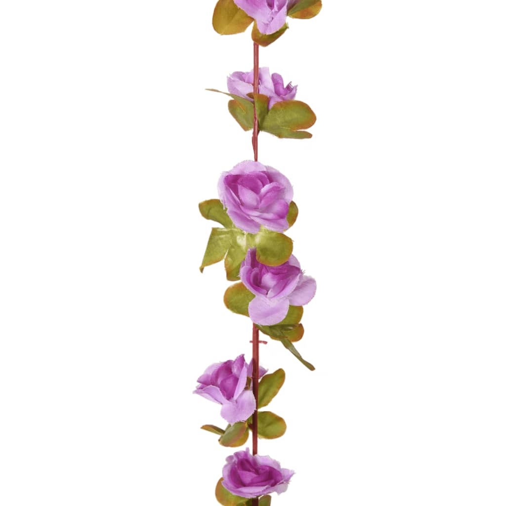 vidaXL Ghirlande de flori de Crăciun, 6 buc., violet deschis, 250 cm vidaXL Ghirlande de flori de Crăciun, 6 buc., violet deschis, 250 cm