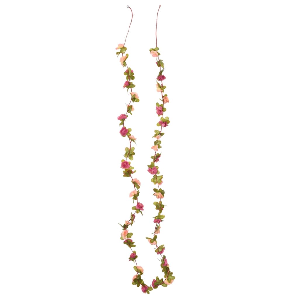 vidaXL Ghirlande de flori de Crăciun, 6 buc., roșu roze, 250 cm vidaXL Ghirlande de flori de Crăciun, 6 buc., roșu roze, 250 cm