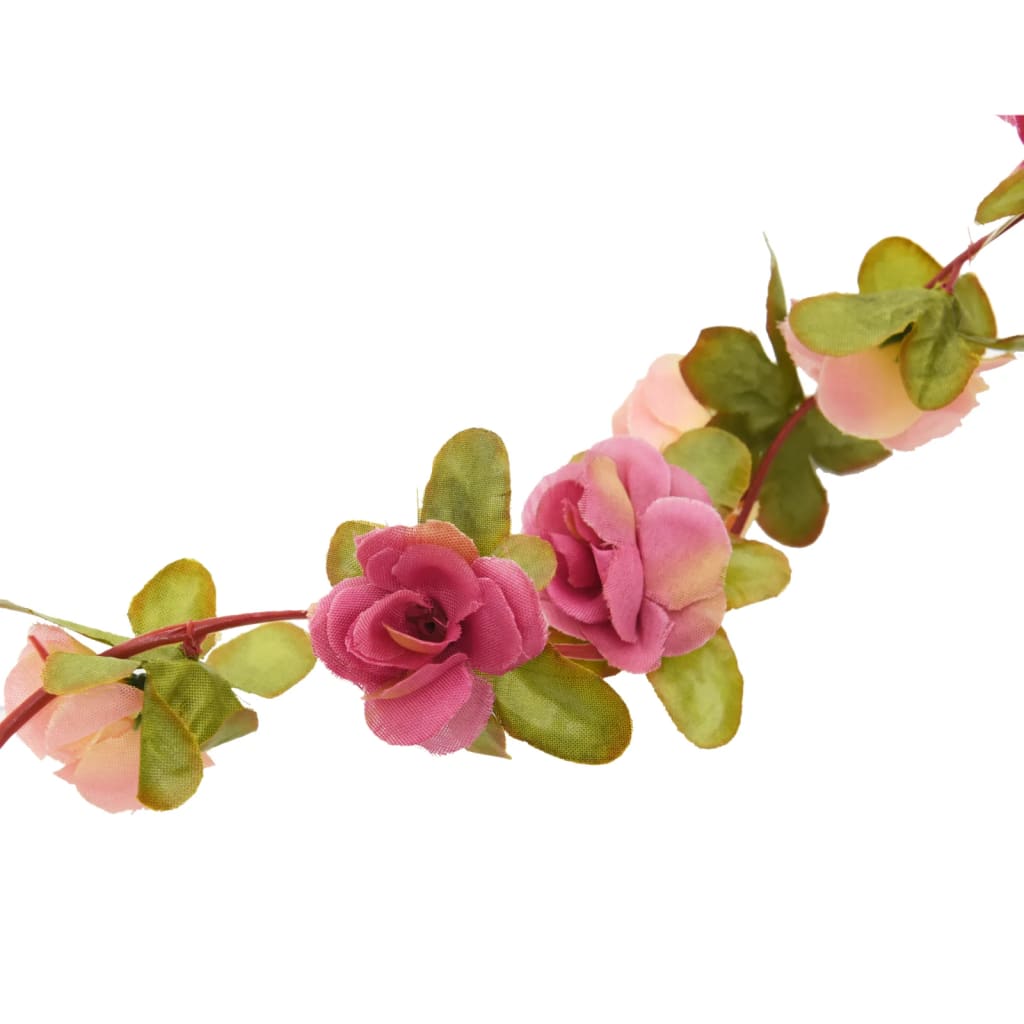 vidaXL Ghirlande de flori de Crăciun, 6 buc., roșu roze, 250 cm vidaXL Ghirlande de flori de Crăciun, 6 buc., roșu roze, 250 cm