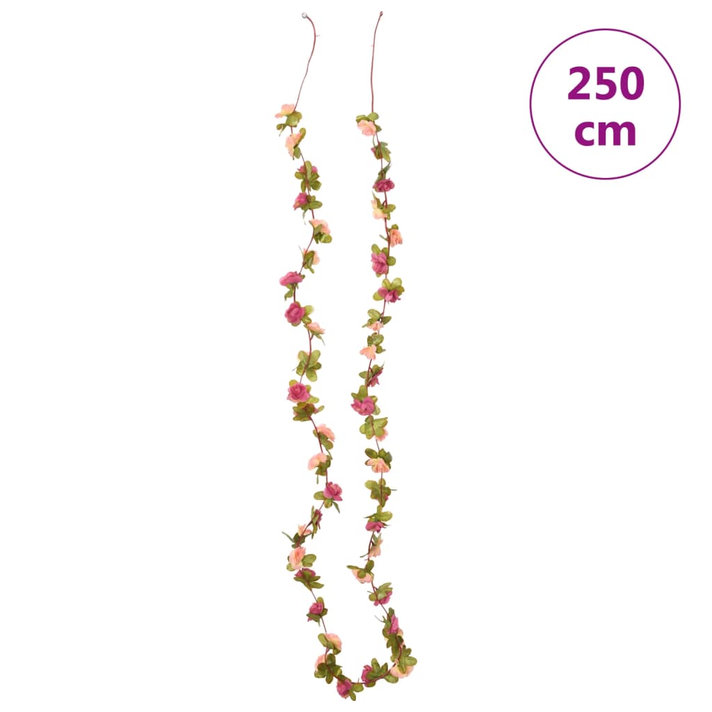 vidaXL Ghirlande de flori de Crăciun, 6 buc., roșu roze, 250 cm vidaXL Ghirlande de flori de Crăciun, 6 buc., roșu roze, 250 cm